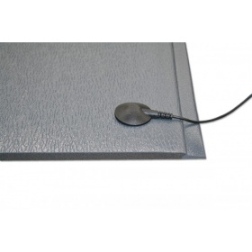 Static Dissipating Mat using a special grounding cord that clips to the mat and is attached to an earth point such as a grounded office skirting.