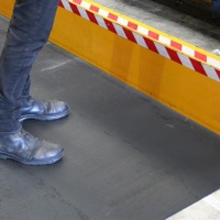 Insitu image of a black Recycled Rolled Rubber Mat 