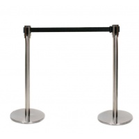 Full product image of two retractable barriers used for crown control